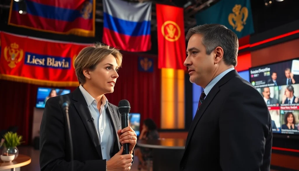 Cover news updates at https://www.slavicsac.com, showcasing a professional journalist in action.