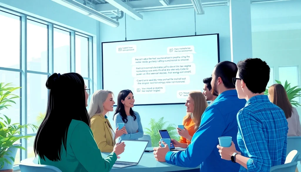 Showcase engaging interactions with a chatgpt free alternative platform in a modern workspace.