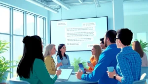 Showcase engaging interactions with a chatgpt free alternative platform in a modern workspace.