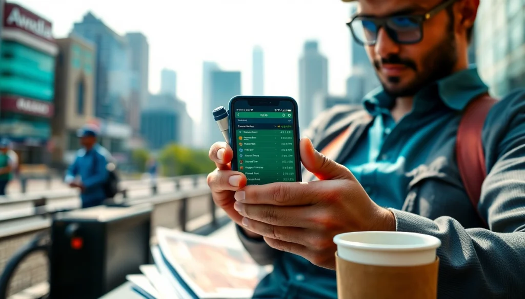 Explore the best sports betting apps in India with a user engaging in mobile sports betting.