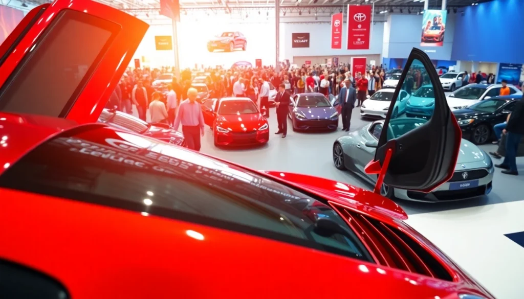 Attend the vibrant Auto Cars Show featuring diverse new models in a lively atmosphere.