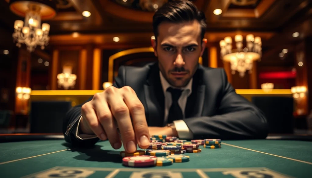 79king places a bet at a poker table, highlighting the excitement of gambling.