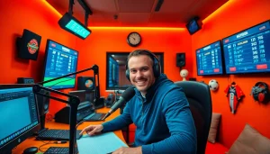 Engage with the sports director at https://www.westcentralsbest.com in a vibrant radio studio.