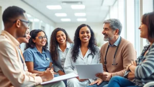 Engaging healthcare consultation scene with a focus on https://www.medexdtc.com, highlighting professional interactions.