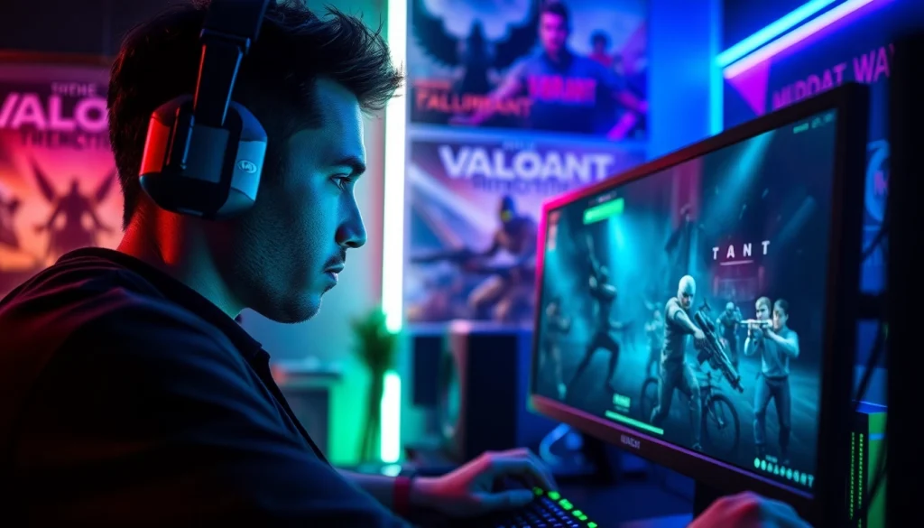 Experience the excitement of valorant download with an intense gamer focused on competitive gameplay.