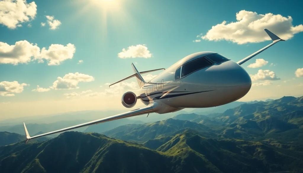 Experience luxury air travel with https://flymarquis.com, featuring a private jet soaring above picturesque landscapes.