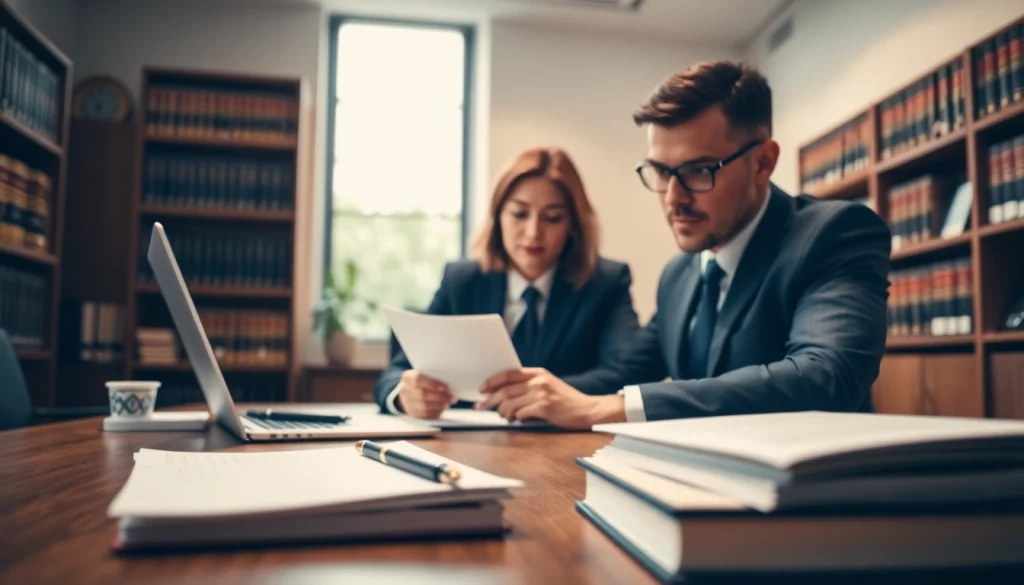 Reviewing legal documents at https://www.lalitlaw.com in a professional office setting.