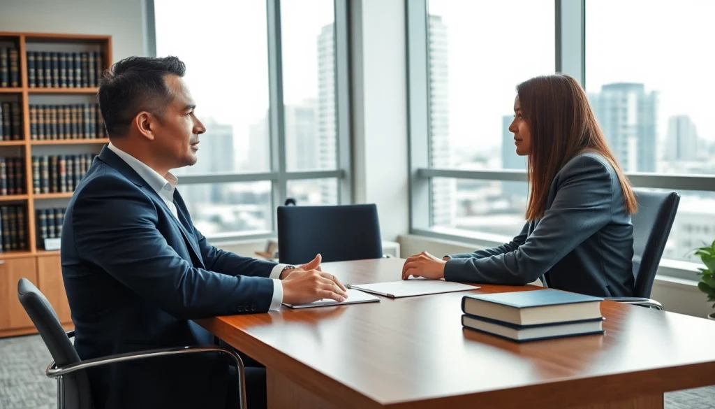 Consultation at https://www.tnlmiami.com showcasing a smart attorney interacting with a client.