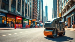 50ccm roller vor urbaner Kulisse, glänzend und bereit für Abenteuer