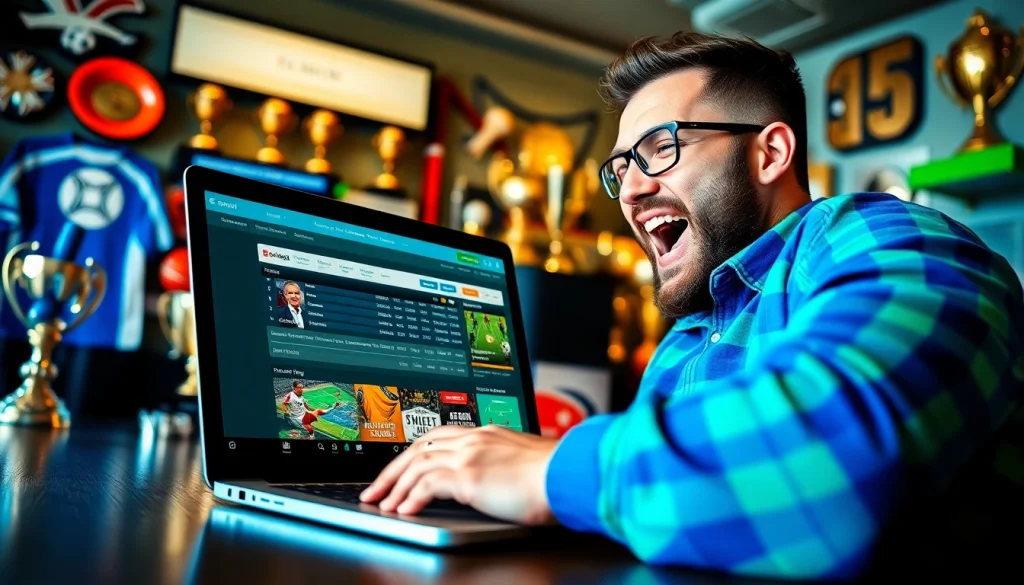 Engaging scene of sports betting that highlights the best sportsbooks Mexico, showcasing excitement and user interaction.