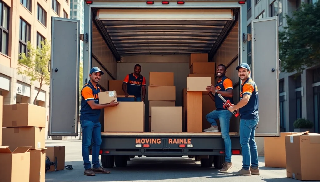 Moving Company team exemplifying professionalism while packing and loading furniture into a truck.