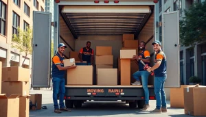 Moving Company team exemplifying professionalism while packing and loading furniture into a truck.