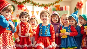 Pietenpak kostuums voor kinderen die spelen tijdens een feestelijke Sinterklaas viering.