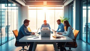 Florida Ad Agency team brainstorming innovative marketing strategies in a collaborative space.