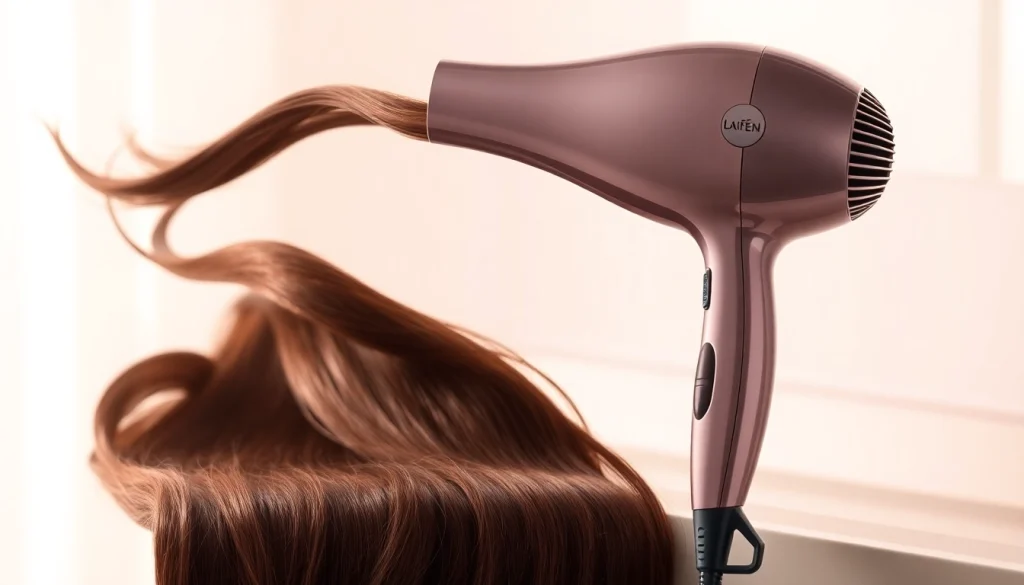 Experience the fast drying benefits of the Laifen SE hair dryer on a stylish vanity.