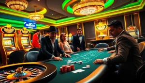 S88vip poker night featuring elegant players, vibrant roulette table, and exciting casino elements.