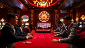 Experience thrilling gameplay at mmoo.ad with vibrant casino tables and engaging poker players.