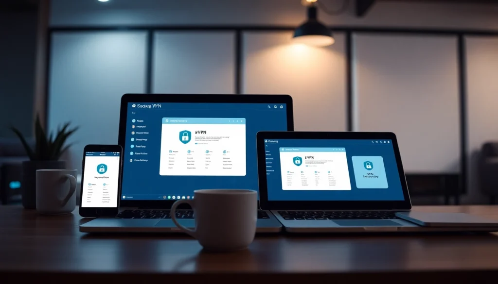 快连VPN provides seamless connectivity and user-friendly interface across devices in a digital workspace.