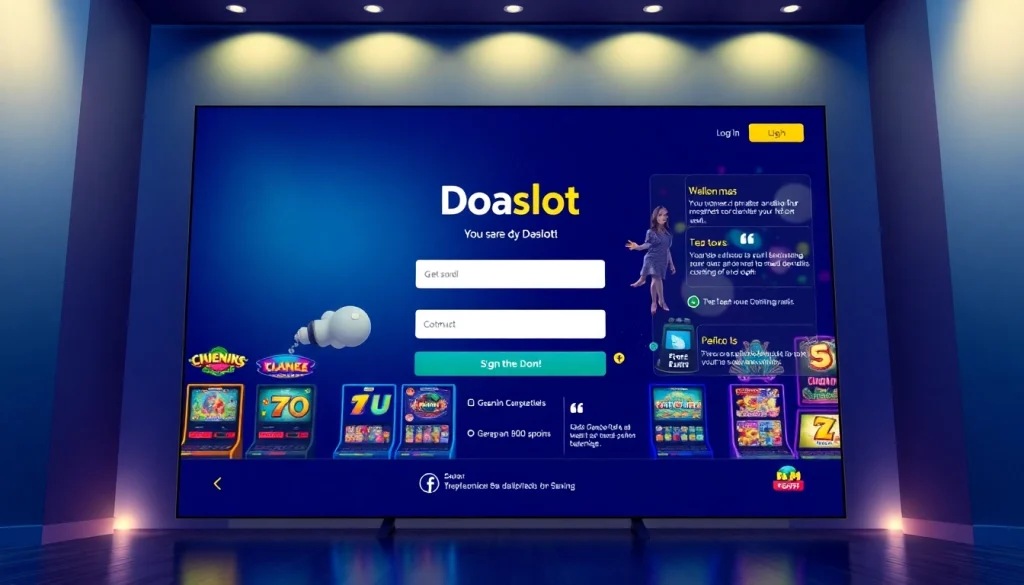 Experience seamless doaslot login with a vibrant gaming interface.