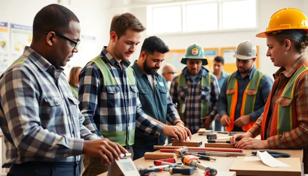 Join craft training in Colorado with diverse construction workers engaged in hands-on learning.