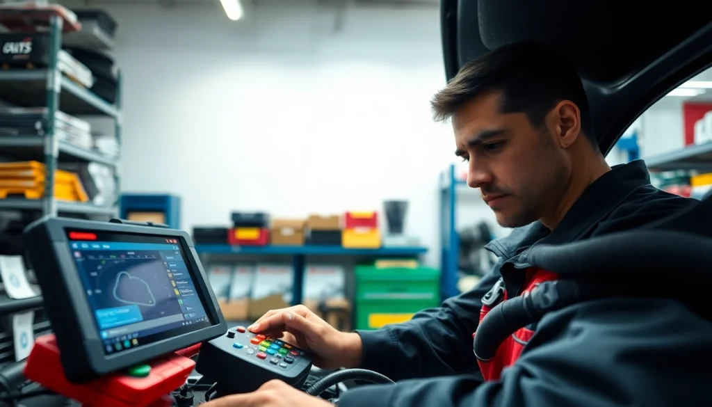 Find a reliable mechanic near me working diligently in a professional auto repair workshop.