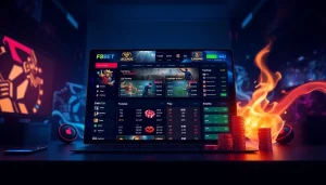 F8BET online betting platform interface showcasing esports games with vibrant colors and dynamic odds.