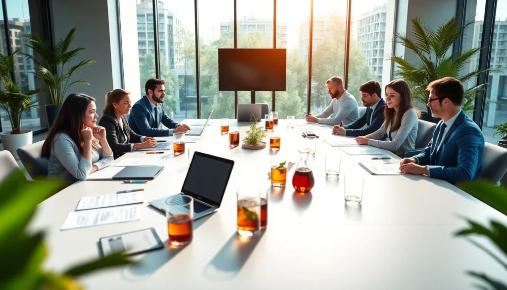 Collaborative meeting at https://fidelitycorporate.com showcasing a diverse business team and modern workspace.