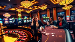 King88 players engage in a high-stakes game at a luxurious casino table, exuding excitement and professionalism.