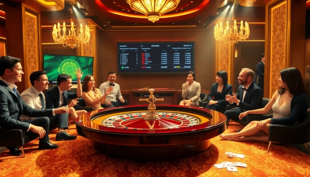 Experience thrilling gameplay at W88's stylish roulette table filled with eager players.