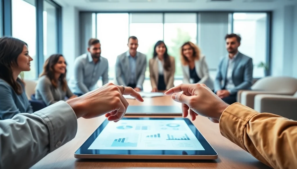 Engage in successful Business strategies during a collaborative meeting with diverse professionals.