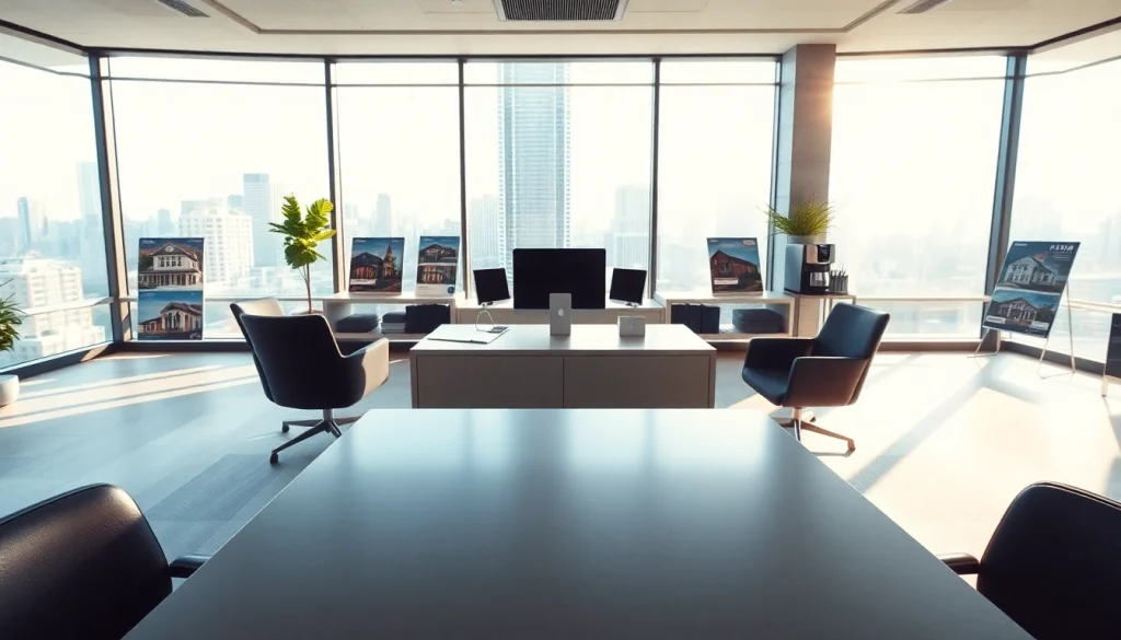 Engage with Real Estate professionals in a modern office setting.