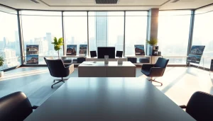 Engage with Real Estate professionals in a modern office setting.