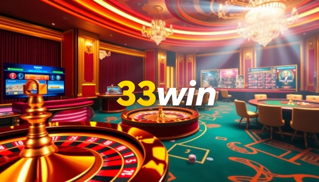 Experience the excitement of 33win đăng nhập in a luxurious virtual casino setting filled with engaging games.