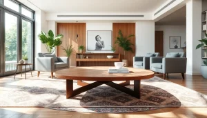 Εξερευνήστε το τραπεζάκι σαλονιού νογκουτσι σε κομψό περιβάλλον σαλόνι με φυσικό φωτισμό.