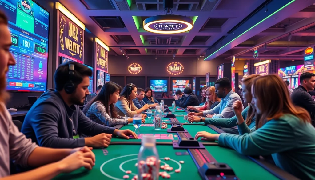 Experience the excitement of online gaming at https://thabet.college/ with diverse players immersed in casino games.