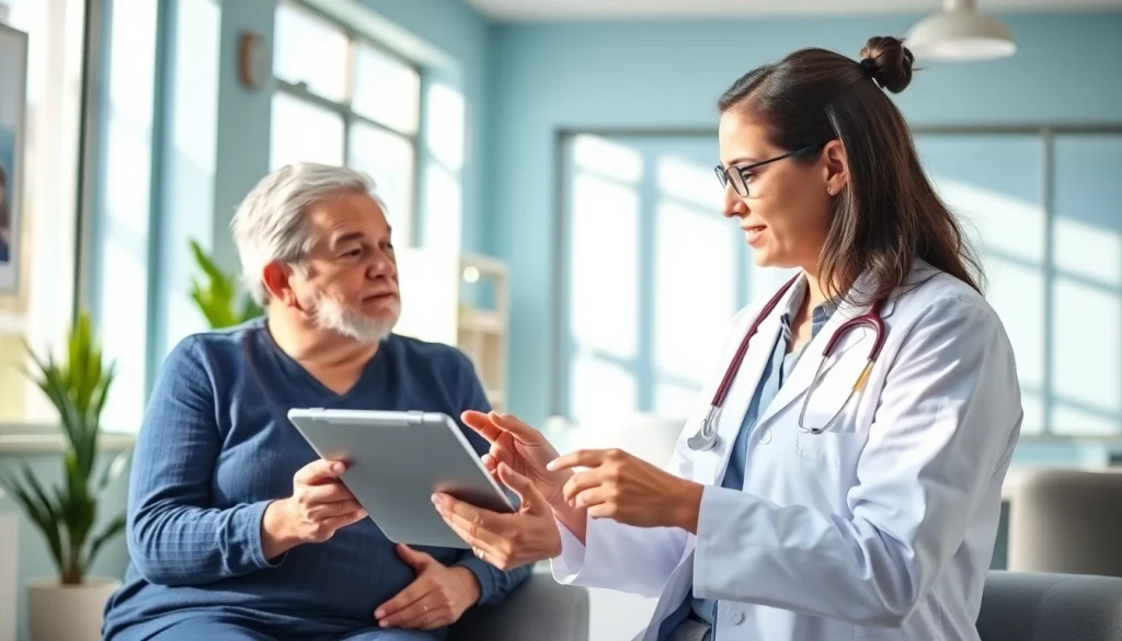 Discussing Oral Weight Loss Treatments in a modern clinic with a healthcare provider.