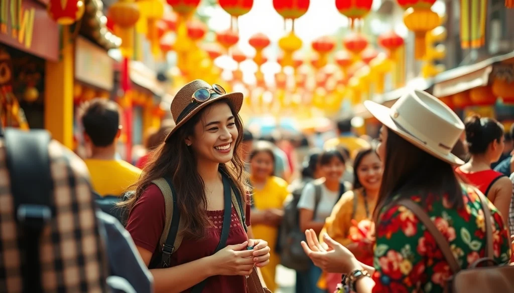 glownexis.com에서 현지 축제에서 여행자와 지역 주민 간의 교류를 담은 이미지