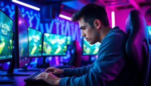 Engage with the latest updates from https://www.gamelevate.com showcasing an intense esports gaming scene.