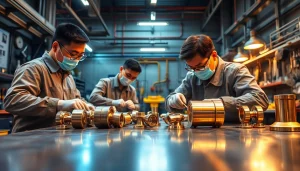 Expert technicians performing metal polishing in Malaysia, showcasing the quality of metal polishing services.