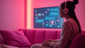 Engaging scene of a person interacting with an AI chatbot on intimate topics, highlighting evolution in sex ai technology.