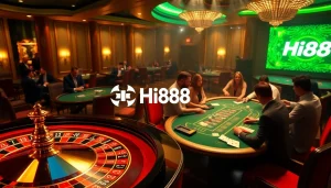 Experience the excitement of gamblers at Hi88's luxurious casino tables.