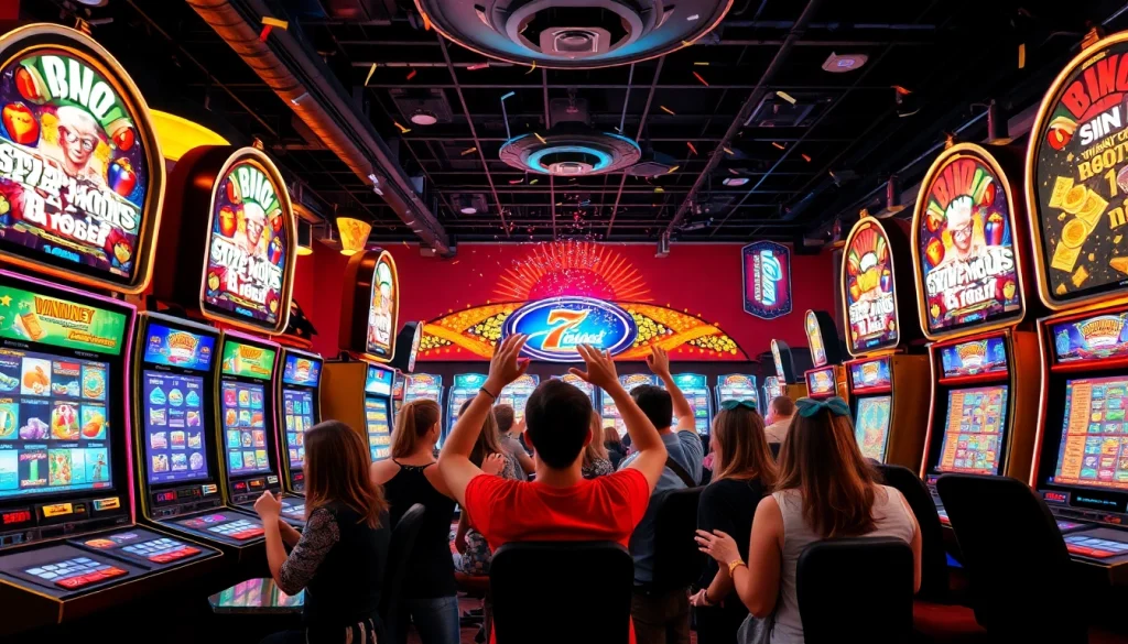 Menggambarkan permainan menarik Istana777 dengan pemain bahagia merayakan kemenangan.