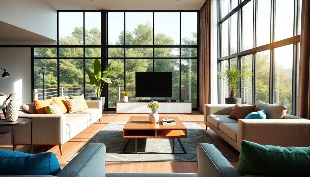 Showcasing a stylish living room transformation with bright elements for home renovation.