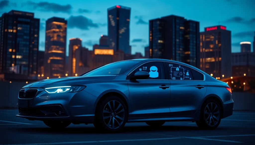 Learn about car hacking and cybersecurity at https://car-hack-world.com with a sleek modern car illustration.