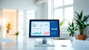 Explore trevia.com for cutting-edge digital healthcare solutions in a modern office setting.