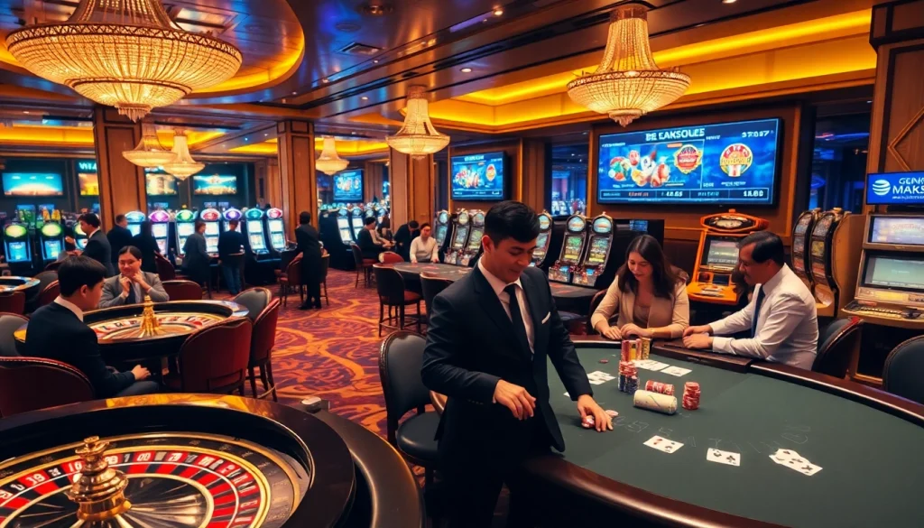 Engaging players at HB 88 enjoying roulette and poker in a luxurious casino environment.