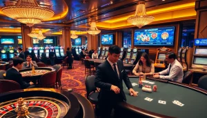 Engaging players at HB 88 enjoying roulette and poker in a luxurious casino environment.