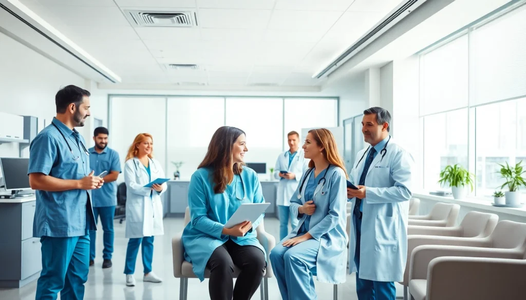 Engaged healthcare professionals in a multi-specialty clinic at https://www.medexdtc.com, showcasing personalized care.