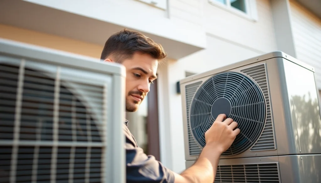 Technician installing trane heat pumps in a modern home environment, ensuring an efficient setup.