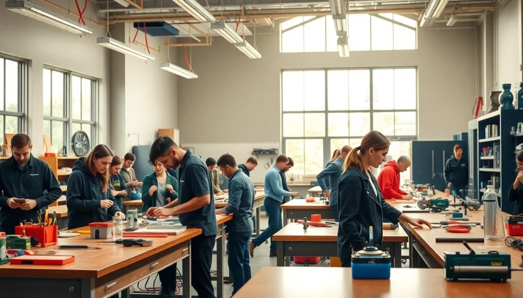 Engaged students learning at a Trade School Tennessee highlighting diversity and hands-on experience.